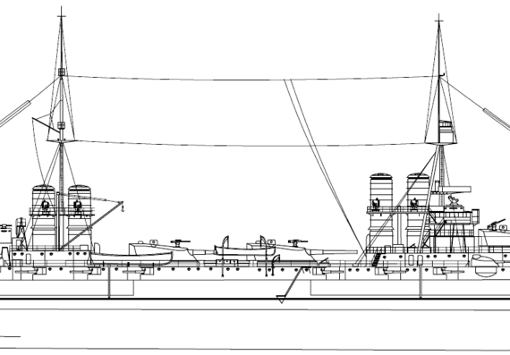 Ship RN Dante Alighieri [Battleship] (1924) - drawings, dimensions, pictures